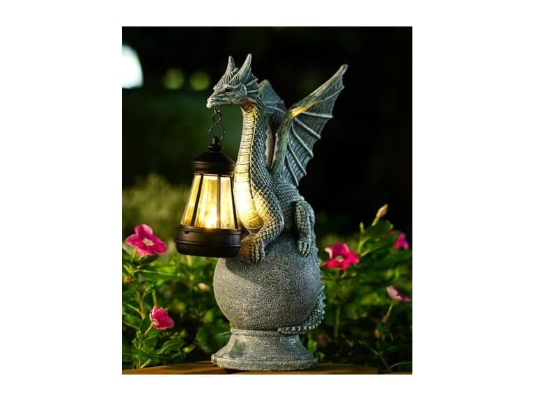 Dragon on Ball Garden Statue Decor