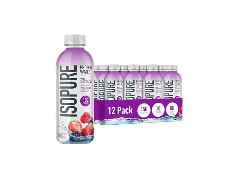 12PK Isopure Clear Protein Water Electrolytes, Berry