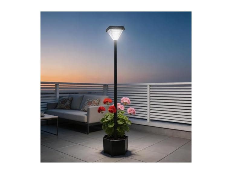 DJGIFI Solar LED Post Light Planter