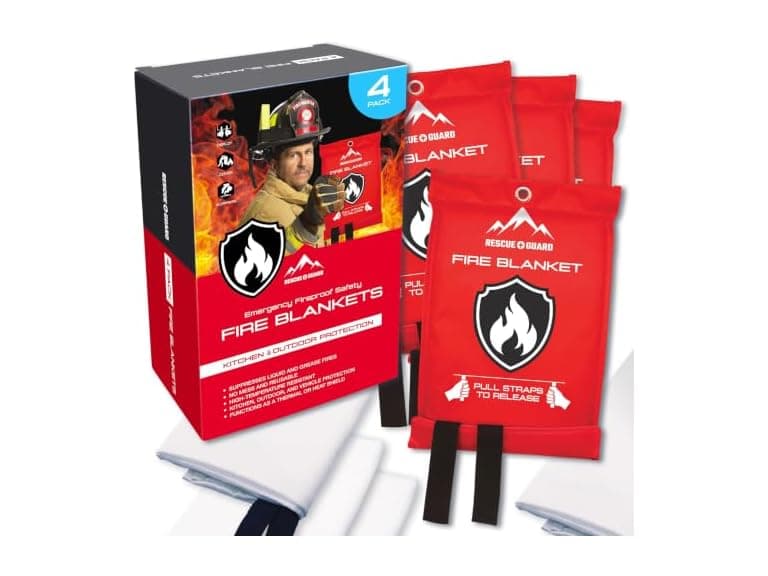 Emergency Fire Blanket 40x40" 4-Pack