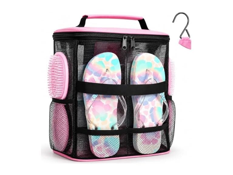 NOBLIGOAL Mesh Shower Caddy Bag Pink
