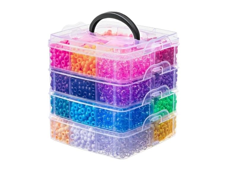 Simetufy 4200Pcs Pony Beads Bulk Kit