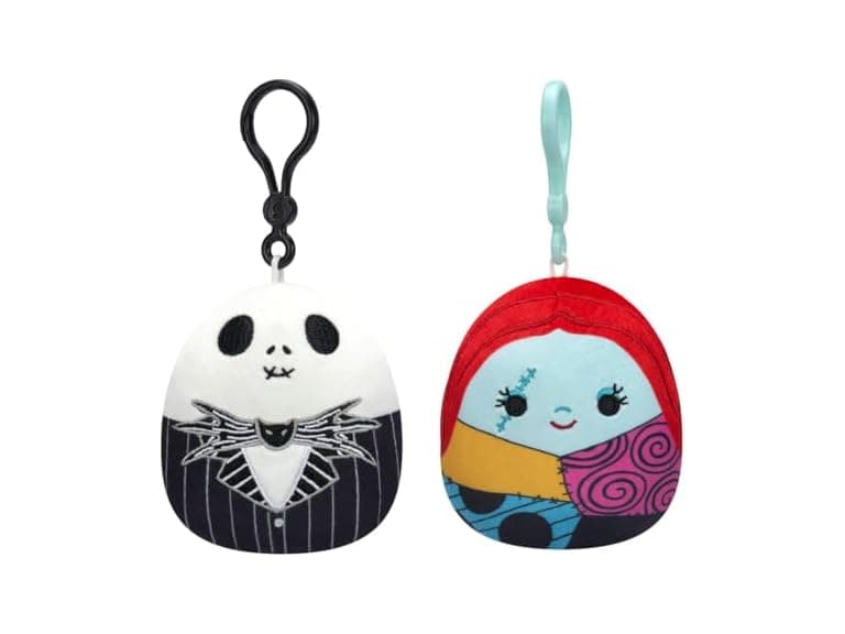 Squishmallows 3.5in Jack Skellington and Sally Clip 2Pk