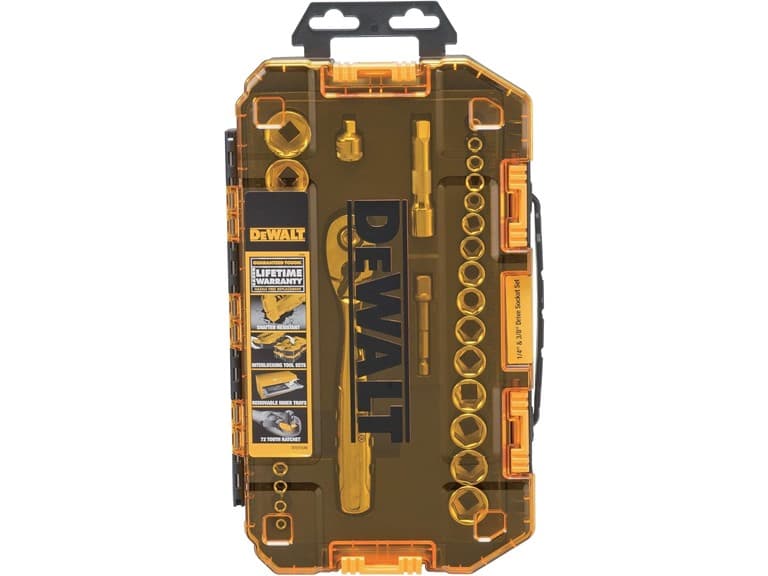 DEWALT DWMT73804 Socket Set, 1/4in & 3/8in DR 34pc