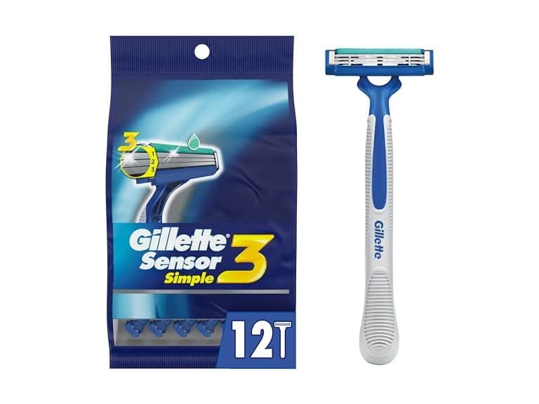 Sensor3 Simple Mens Disposable Razors 12 Ct