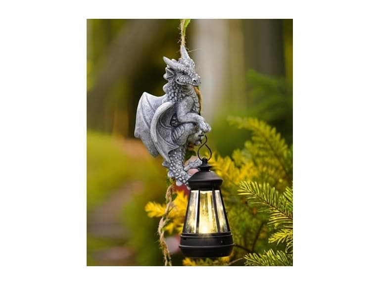 Dragon Garden Statue w/ Lantern 23.6