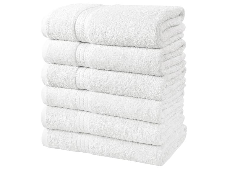 6pk 100% Cotton Bath Towel Set
