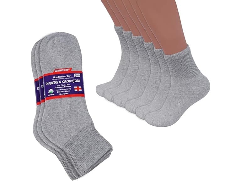 Nextex {12-Pairs} Cotton Diabetic Quarter Socks