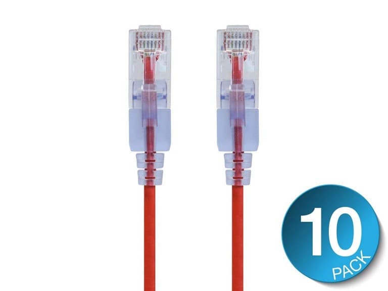 Monoprice 7ft Cat6A 10-Pack Ethernet Cable
