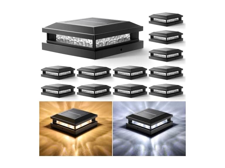 Bosceos Solar Post Cap Lights, 12PK