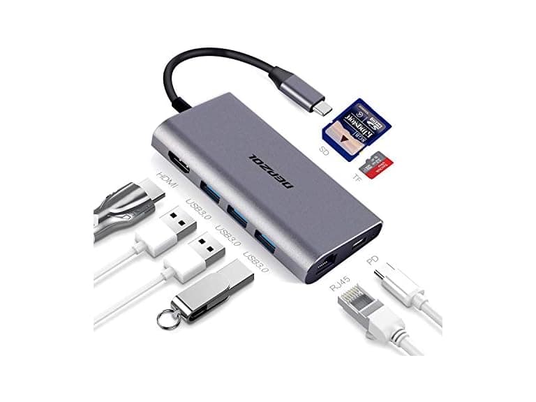 DEPZOL USB C Hub, Type C Adapter 8-in-1