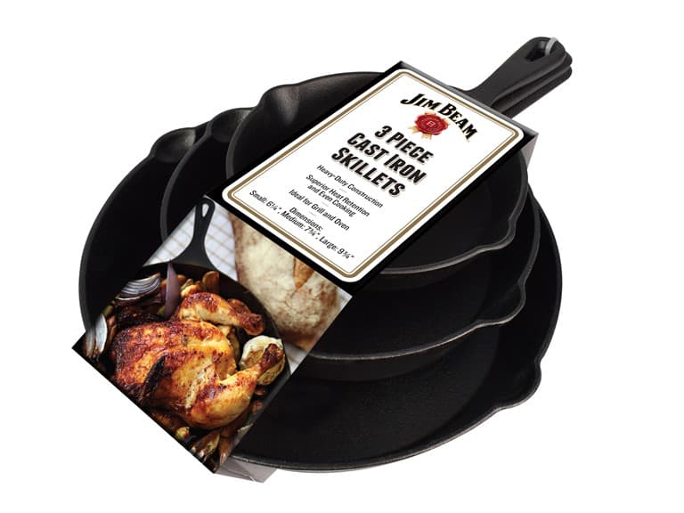 Jim Beam Cast Iron Skillets (Set of 3)