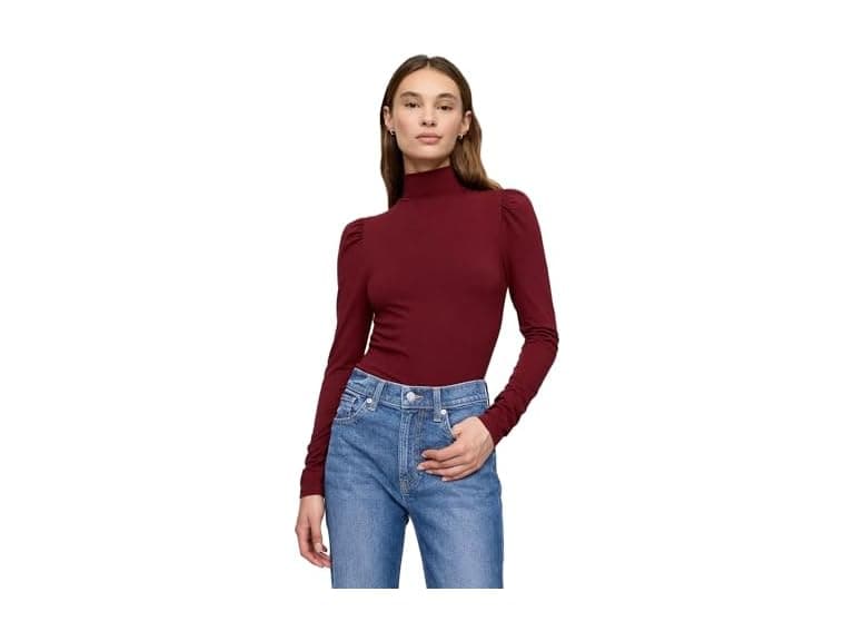 Gap Women's Long Sleeve Puffed Shoulder Turtleneck