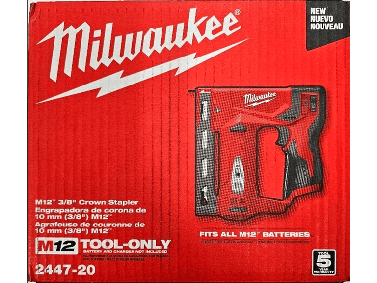 Milwaukee 2447-20 M12 12-Volt 3/8 in.Crown Stapler