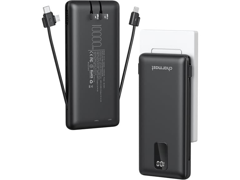 2 Pack 10000mAh Power Bank w/ Cables