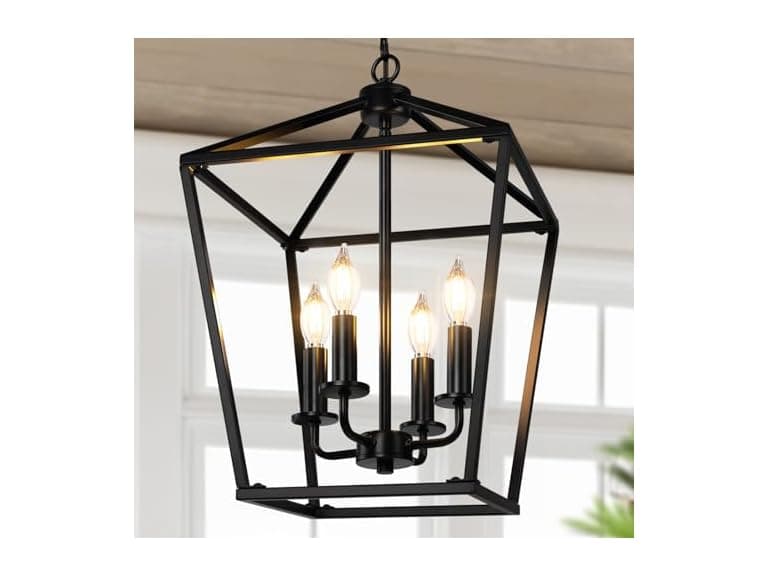 BrightHome Black Chandelier 4-Light