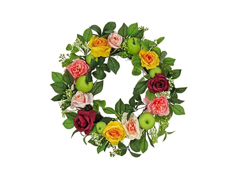 National Tree Company Apple Peony Wreath