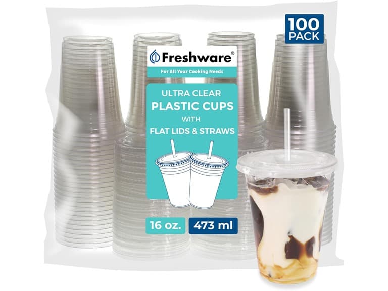 Freshware 16 oz Clear Disposable Plastic Cup