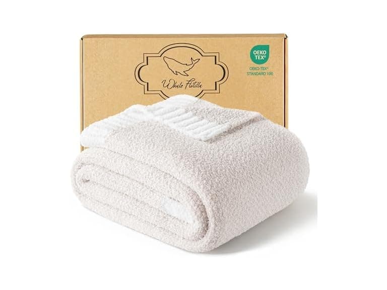 Whale Flotilla Knit Throw Blanket