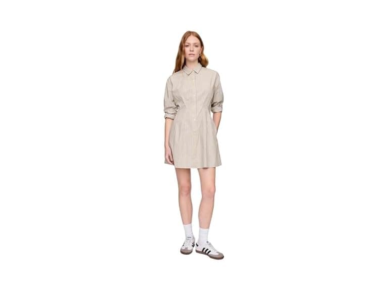 GAP Women Flare Mini Shirtdress Neutral