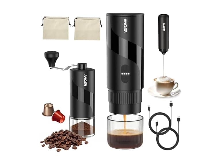 AMOSA Mini Electric Espresso Coffee Maker Set