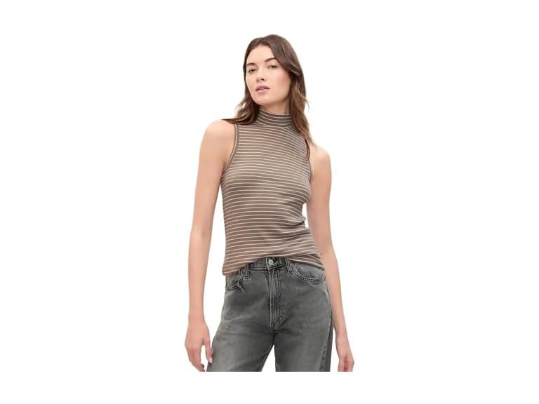 GAP Women Sleeveless Mockneck Tank