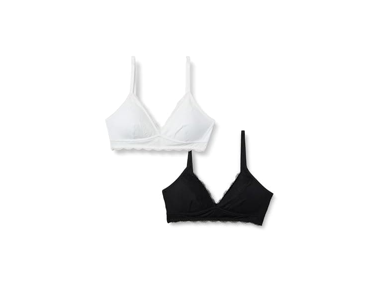 Amazon Essentials Womens Microfiber Lace Bralette 2Pk