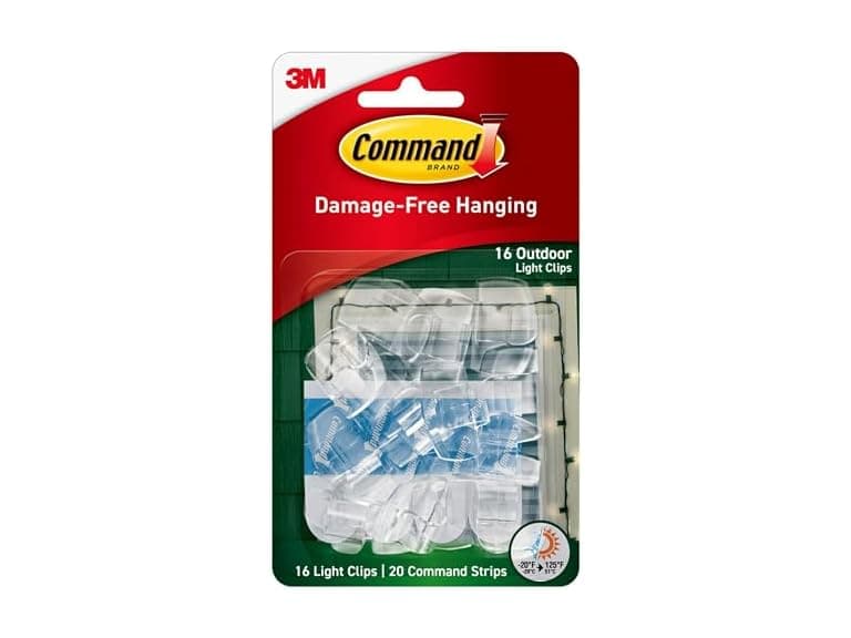 Command Command Outdoor Light Clips, 16 clips,