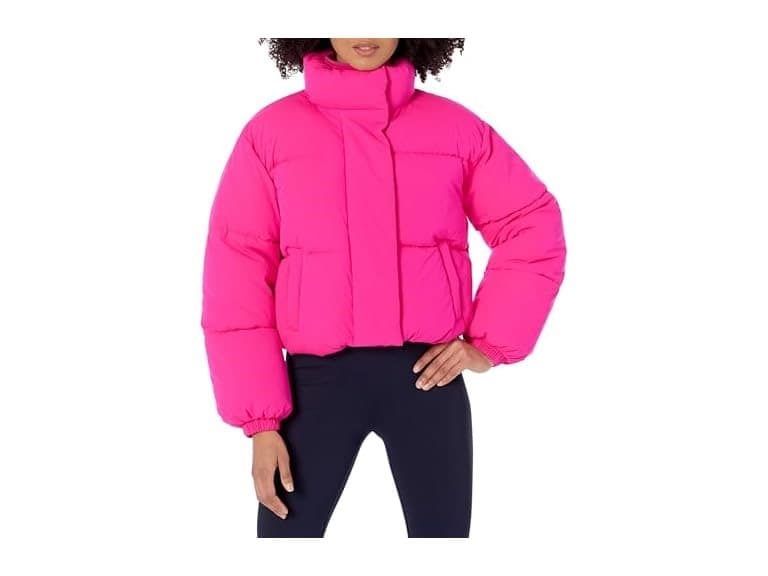 Amazon Essentials Womens Cropped FullZip Puffer Jkt Stand Collar