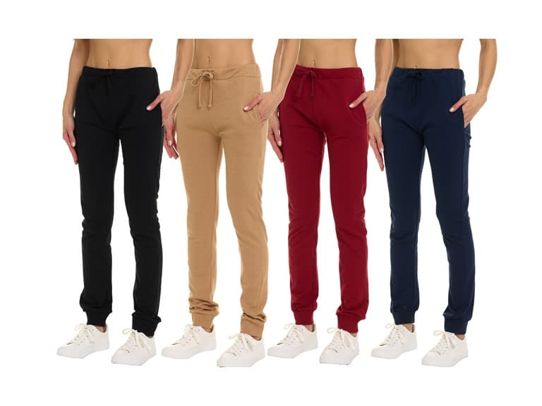 4 Pack Womens French Terry Joggers