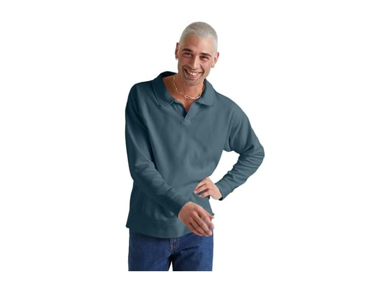 Hanes Men Originals Fleece Polo Shirt
