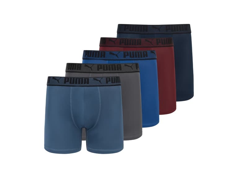 PUMA Men's 5-Pack Training Fit Boxer Briefs