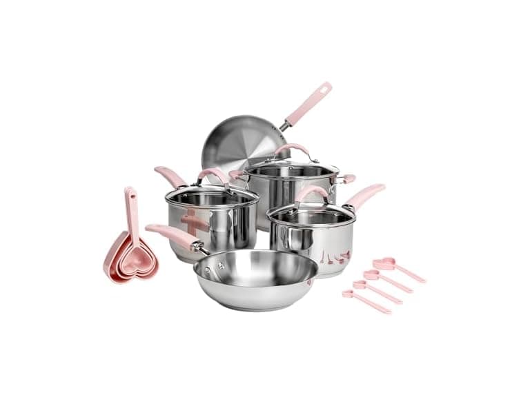 Paris Hilton Stainless Steel Pots and Pans Set 10PC