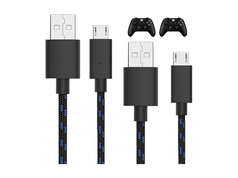 (2 Pack) Talkworks 10ft Nylon Charger Cord