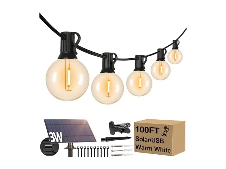 Lakumu Solar String Lights, 100FT