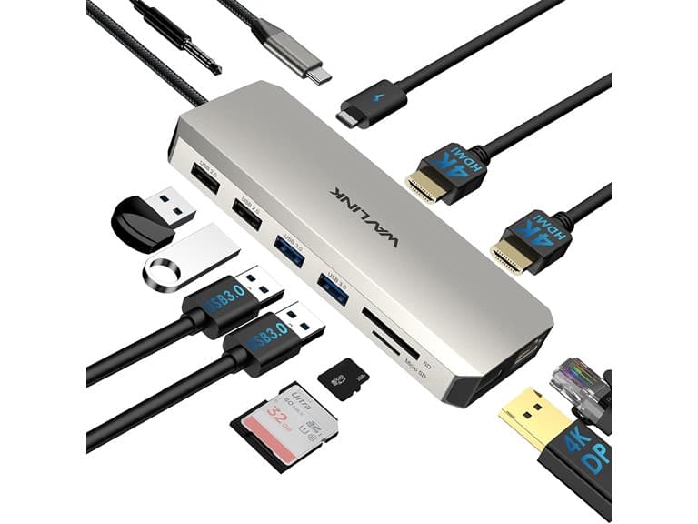 WAVLINK USB C Laptop Docking Station | Dual Monitor