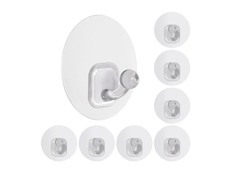 Uten Adhesive Hooks for Hanging 10 Pack, Clear