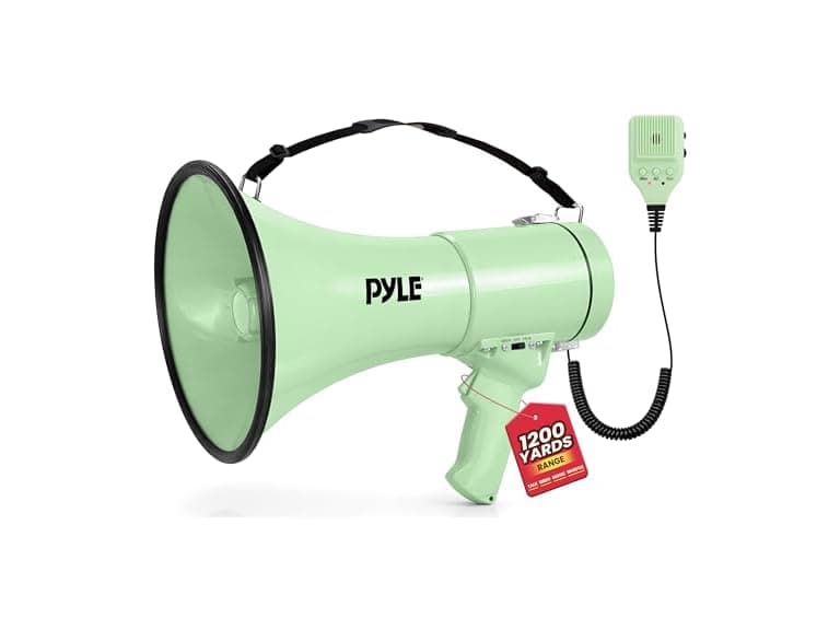 Pyle 50W Megaphone 1200 Sq Yd Range Green