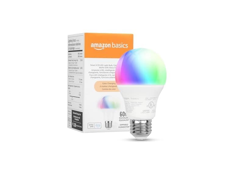 Amazon Basics Smart LED Bulb A19 Color
