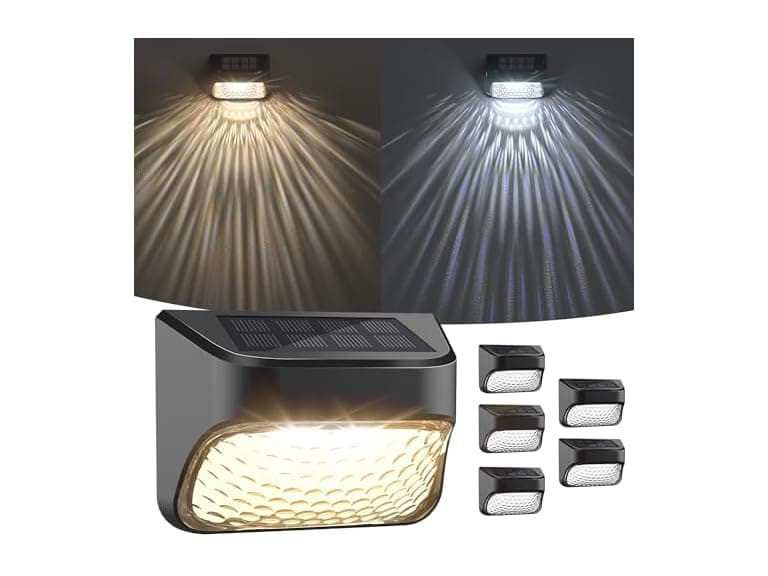 KIALUSH Black Solar Step Lights 6 Pack