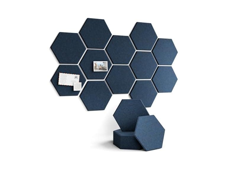 Fluxynara 12 Pack Hexagon Felt Bulletin Board Tiles
