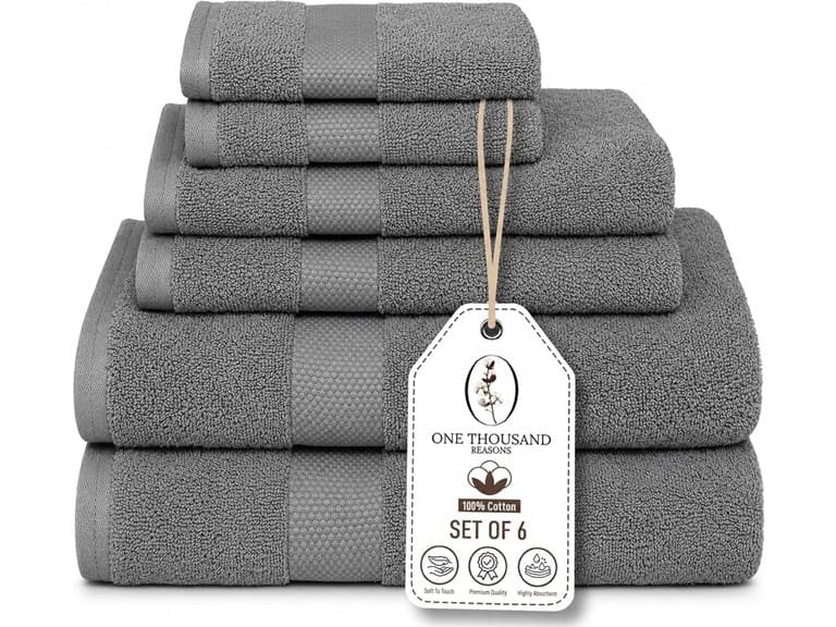 6Pc Luxury Bath Towel Set (1-Stripe)
