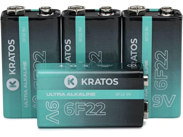 (4 Pack) Kratos Power 9V Alkaline Batteries