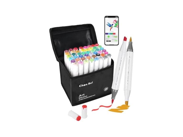 YHC 48-Color Alcohol Markers Brush Tip