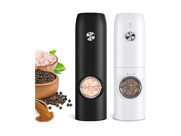 FRTONYI Salt and Pepper Grinder Set, Black and White