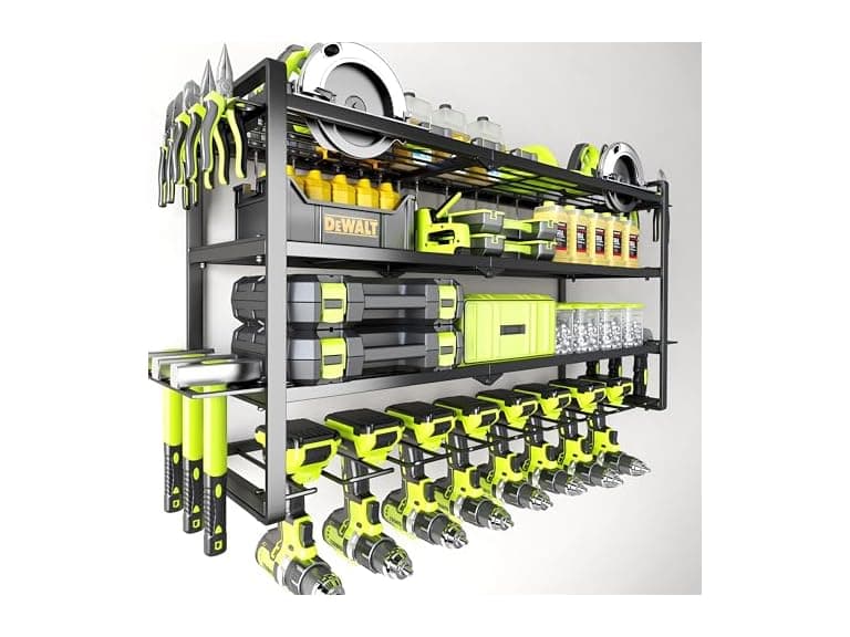 Hipidian Heavy Duty Wall Mount Tool Organizer- 4 Tier