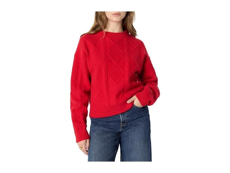 Amazon Essentials Women Relaxed-fit Cable Sweater