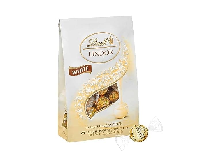 Lindt LINDOR White Choc Truffles Bag 15oz