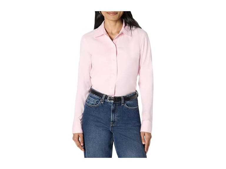 Amazon Essentials Women Stretch Poplin Button-Up Shirt