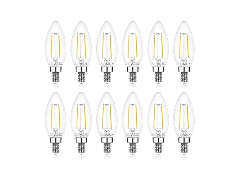 Sigalux E12 LED Bulb Dimmable, 40 Watt, 12 PK